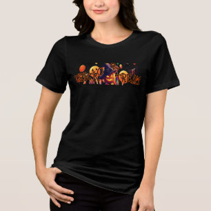 Spooky Pumpkin Night Women T-Shirt Tri-Blend Shirt