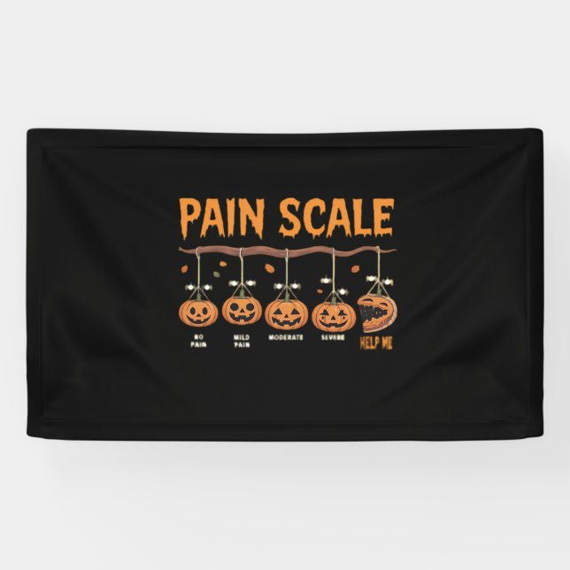 Spooky Pumpkin Pain Scale Trauma Nurse Triage Hall Banner (Horizontal)