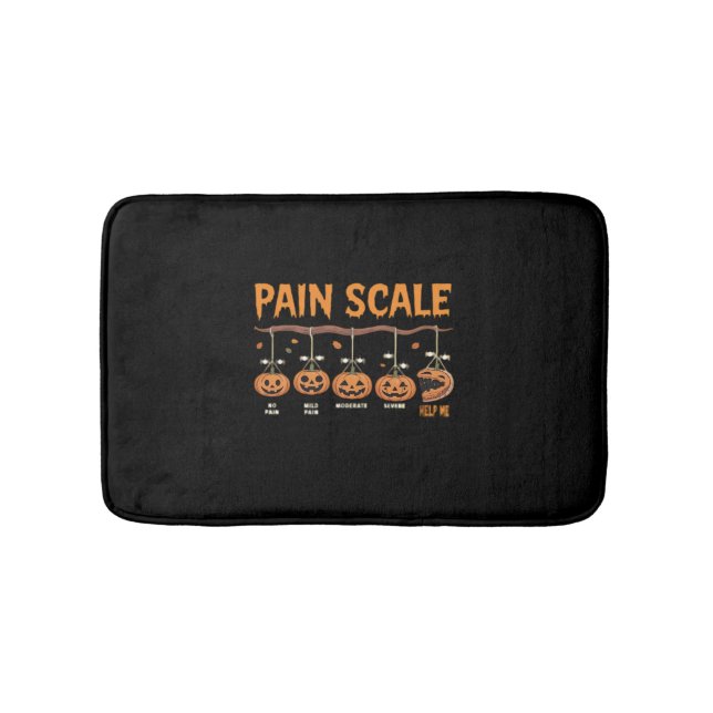 Spooky Pumpkin Pain Scale Trauma Nurse Triage Hall Bath Mat (Front)