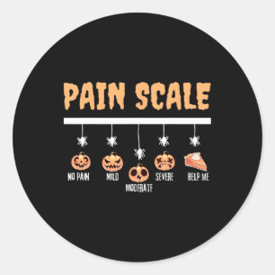 Spooky Pumpkin Pain Scale Trauma Nurse Triage Hall Classic Round Sticker