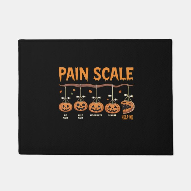 Spooky Pumpkin Pain Scale Trauma Nurse Triage Hall Doormat (Front)