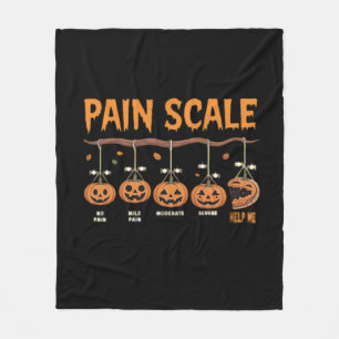 Spooky Pumpkin Pain Scale Trauma Nurse Triage Hall Fleece Blanket