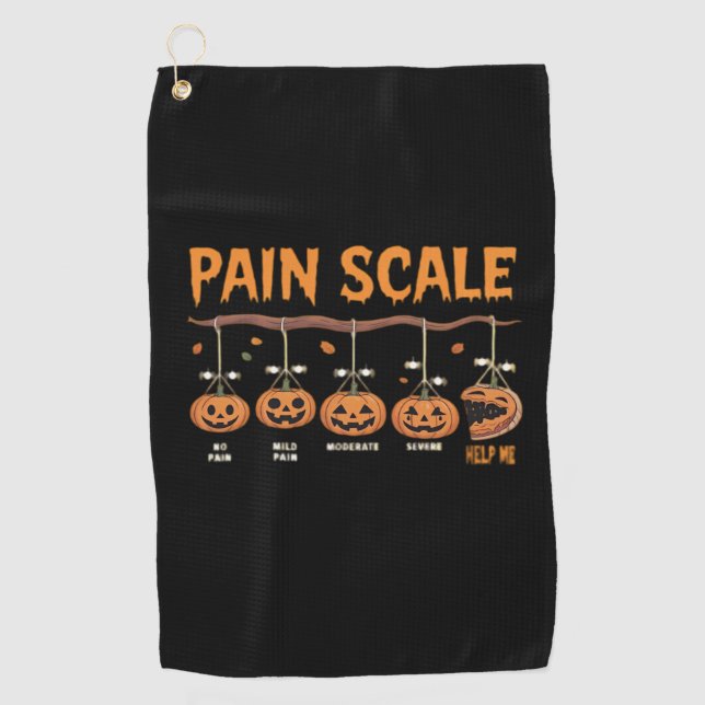 Spooky Pumpkin Pain Scale Trauma Nurse Triage Hall Golf Towel (Front)