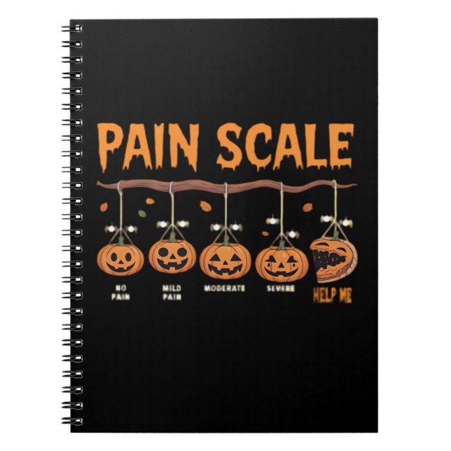 Spooky Pumpkin Pain Scale Trauma Nurse Triage Hall Notebook (Front)