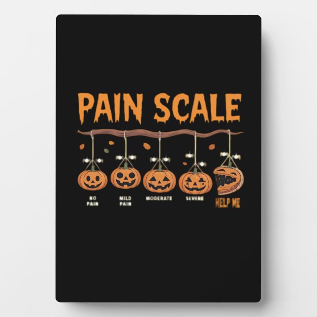 Spooky Pumpkin Pain Scale Trauma Nurse Triage Hall Plaque (Front)