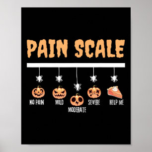 Spooky Pumpkin Pain Scale Trauma Nurse Triage Hall Poster