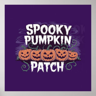 Spooky Pumpkin Patch Halloween Poster