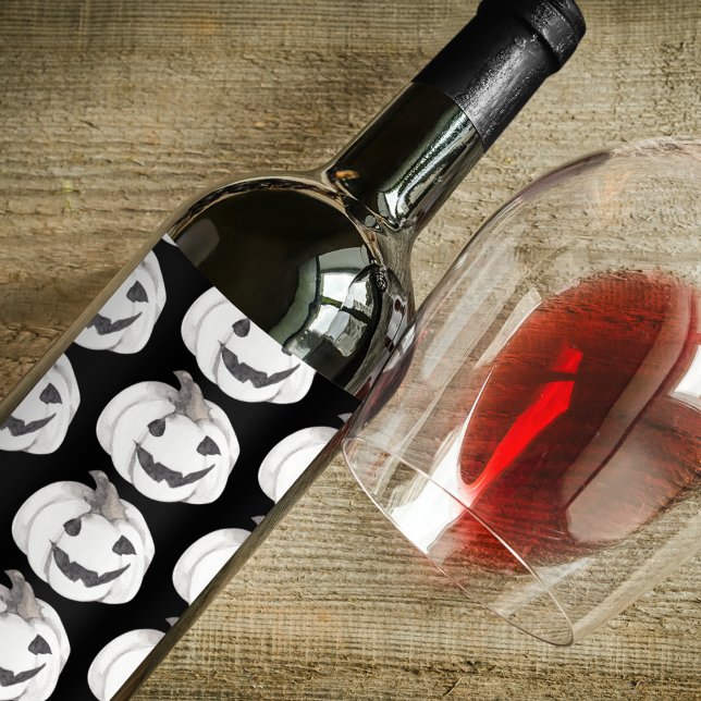 Spooky Pumpkin Pattern | Happy Halloween Wine Label (Creator Uploaded)