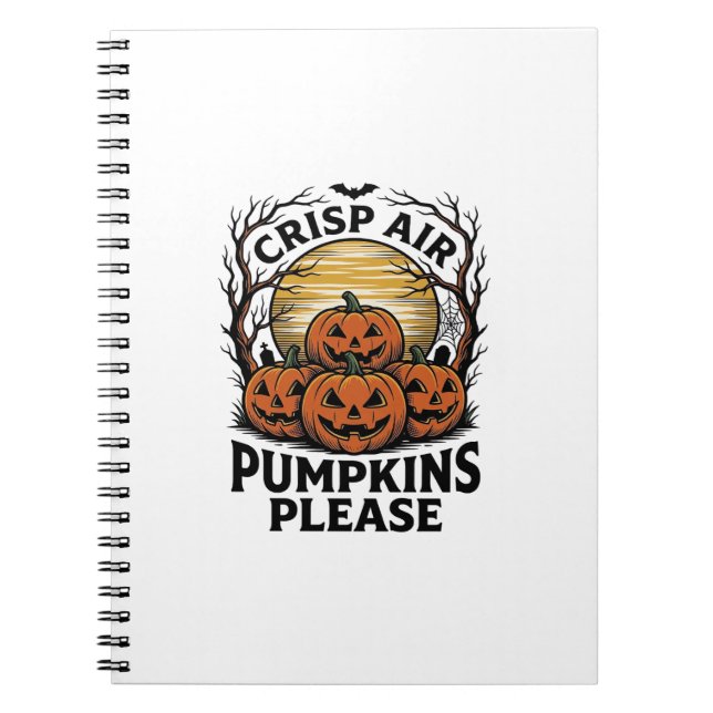Spooky Pumpkin Shirt Vintage Engraving Fall Hallow Notebook (Front)
