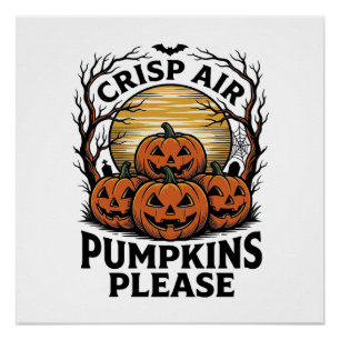 Spooky Pumpkin Shirt Vintage Engraving Fall Hallow Poster