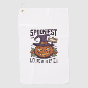Spooky Pumpkin Shirt Vintage Engraving Halloween T Golf Towel