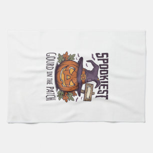Spooky Pumpkin Shirt Vintage Engraving Halloween T Tea Towel
