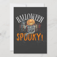 Spooky Pumpkin Skeleton Halloween T-Shirt | Funny