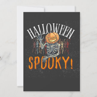 Spooky Pumpkin Skeleton Halloween T-Shirt | Funny Invitation