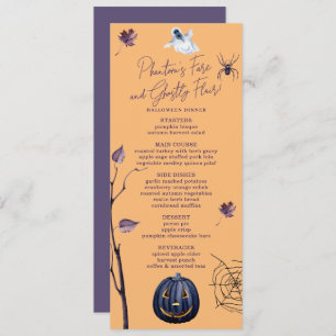SPOOKY PUMPKIN SPIDER WEB AUTUMN GHOST HALLOWEEN MENU