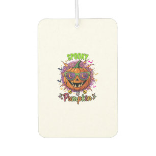 Spooky Pumpkin Sunglasses Moon Cobwebs Skulls Car Air Freshener