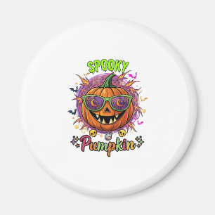 Spooky Pumpkin Sunglasses Moon Cobwebs Skulls Magnet