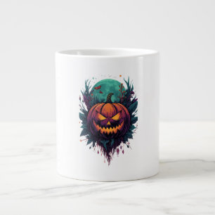Spooky Pumpkin Under Full Moon Large Coffee Mug