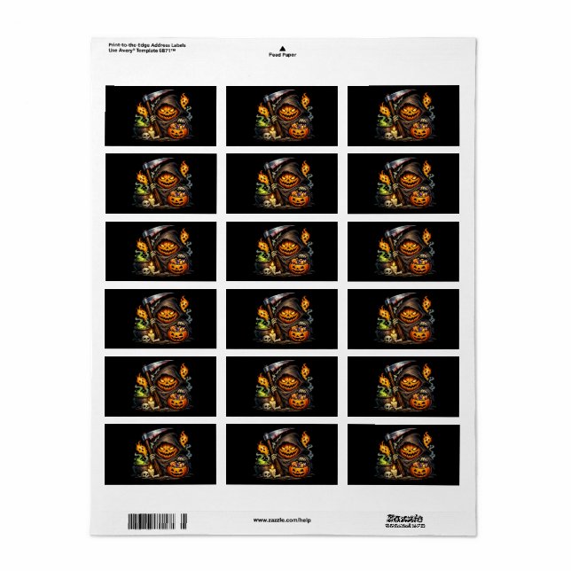 🎃 Spooky Pumpkin Witch Halloween Label (Full Sheet)