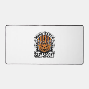 Spooky Pumpkin Witch Vintage Engraving Halloween S Desk Mat