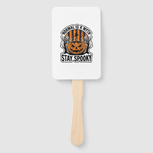 Spooky Pumpkin Witch Vintage Engraving Halloween S Hand Fan