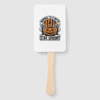 Spooky Pumpkin Witch Vintage Engraving Halloween S Hand Fan