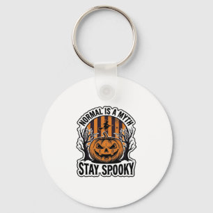 Spooky Pumpkin Witch Vintage Engraving Halloween S Key Ring