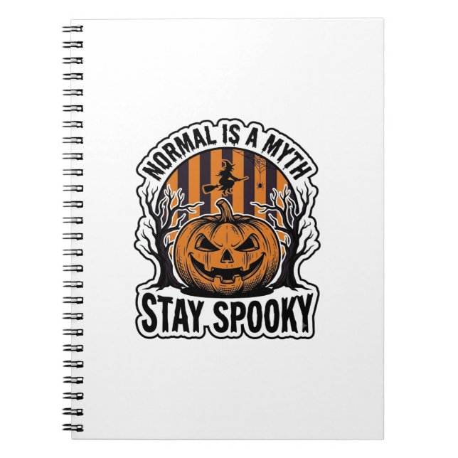 Spooky Pumpkin Witch Vintage Engraving Halloween S Notebook (Front)