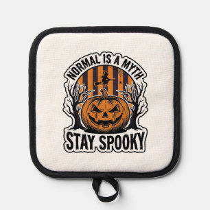 Spooky Pumpkin Witch Vintage Engraving Halloween S Pot Holder
