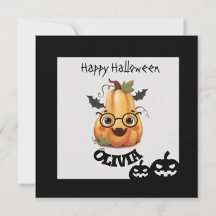 Spooky Pumpkin with glasses Halloween card