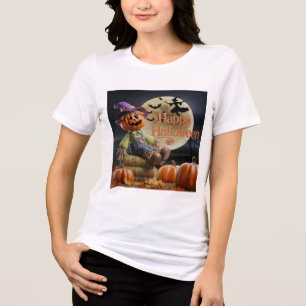 Spooky Pumpkin Women's T-Shirt Tri-Blend Shirt