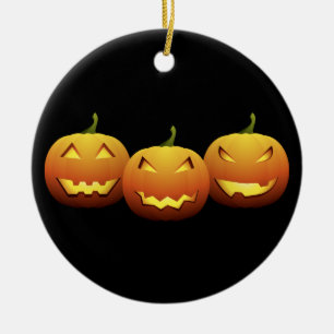 Spooky Pumpkins Ceramic Tree Decoration
