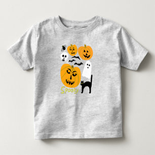 Spooky Pumpkins Charming Halloween Ghosts Bats Toddler T-Shirt