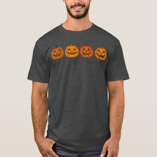 Spooky Pumpkins Face  Scary Pumpkin Face Halloween T-Shirt