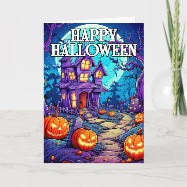 Spooky Pumpkins | Happy Halloween Card (Front)