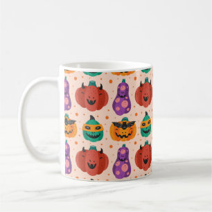 Spooky pumpkins in scary costumes. Happy Halloween Coffee Mug