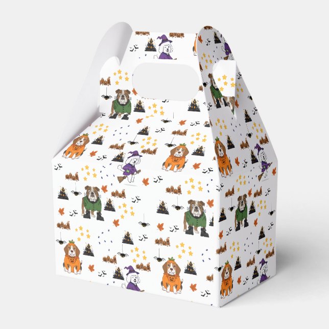 Spooky Pups Halloween Pattern Favour Box (Front Side)