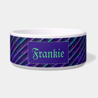 Spooky Purple & Green Glitter Pet Bowl add a name!