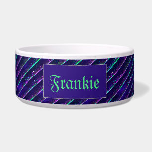 Spooky Purple & Green Glitter Pet Bowl add a name!