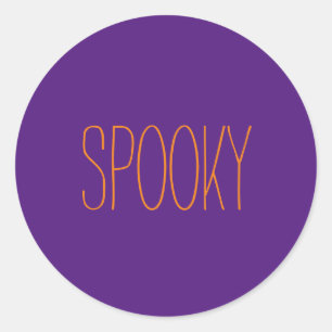 Spooky purple orange Halloween handwritten Classic Round Sticker