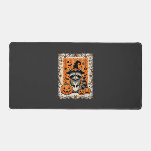 Spooky Racoon Halloween Pumpkin Design_1 Desk Mat