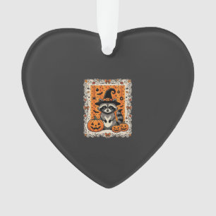 Spooky Racoon Halloween Pumpkin Design_1 Ornament