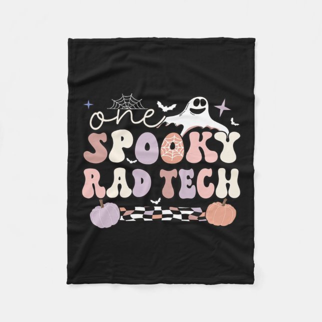 Spooky Radiology Tech Halloween Rad Technologist R Fleece Blanket (Front)