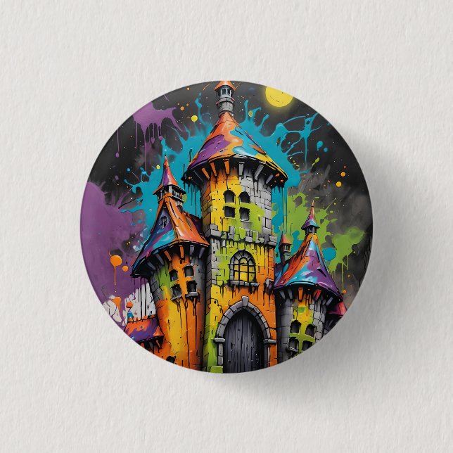 Spooky Rainbow Castle Button (Front)