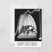 Spooky Rat Cage Trap Black White Birthday