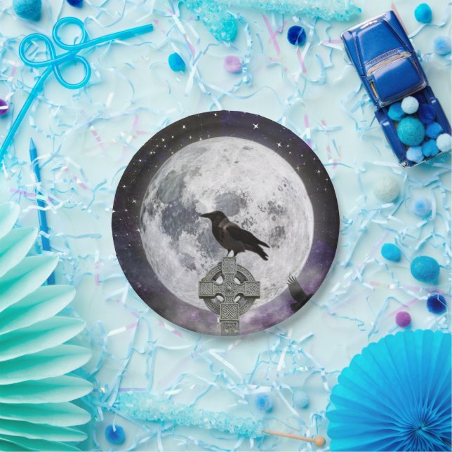 Spooky Raven Adult Halloween Party Paper Plate (Party)