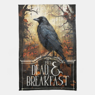 Spooky Raven Vintage Tea Towel
