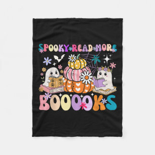Spooky Read More Boooooks Cute Ghost Pumpkin Readi Fleece Blanket
