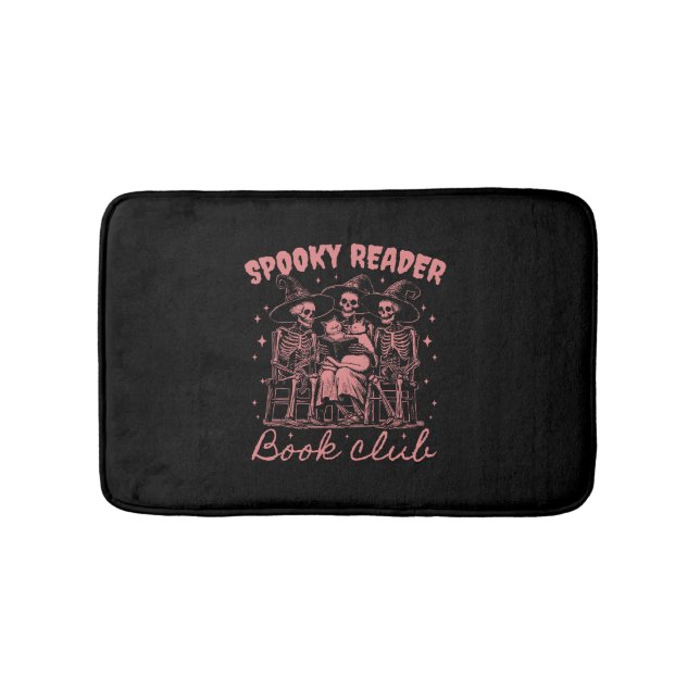Spooky Reader Book Club D Red Bath Mat (Front)
