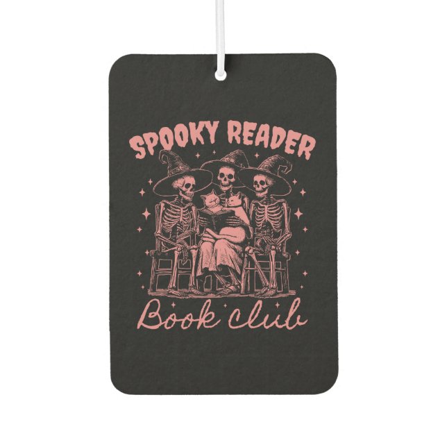 Spooky Reader Book Club D Red Car Air Freshener (Front)